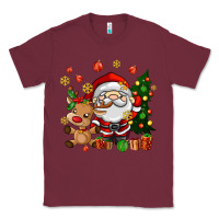 Burgundy santa and reindeer Classic Tee - AdoDesignShop