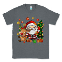 Charcoal Heather santa and reindeer Classic Tee - AdoDesignShop