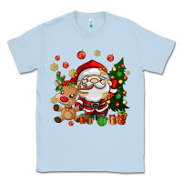 Dusty Blue santa and reindeer Classic Tee - AdoDesignShop