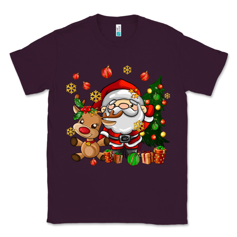 Santa And Reindeer Classic Tee by AdoDesignShop | Teevron