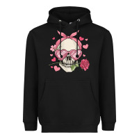 Black valentine's day skull Heavyweight Hoodie - MaliasSmallBusiness