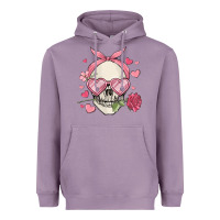 Lavender valentine's day skull Heavyweight Hoodie - MaliasSmallBusiness
