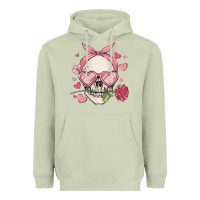 Matcha valentine's day skull Heavyweight Hoodie - MaliasSmallBusiness