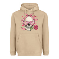 Mushroom valentine's day skull Heavyweight Hoodie - MaliasSmallBusiness