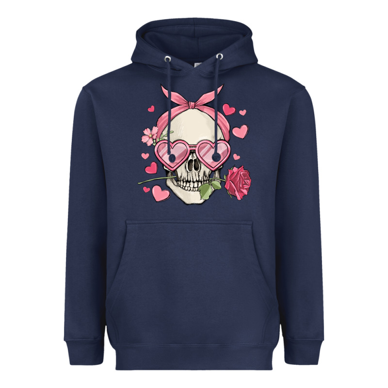 Valentine's Day Skull Heavyweight Hoodie by MaliasSmallBusiness | Teevron