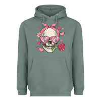 Sage valentine's day skull Heavyweight Hoodie - MaliasSmallBusiness