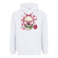White valentine's day skull Heavyweight Hoodie - MaliasSmallBusiness