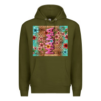 Army Green floral mama Premium Hoodie - LillyAllenDesigns
