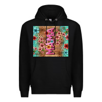 Black floral mama Premium Hoodie - LillyAllenDesigns