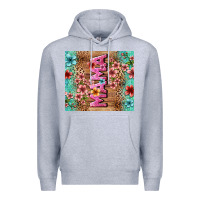 Heather Grey floral mama Premium Hoodie - LillyAllenDesigns