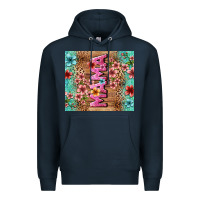 Navy floral mama Premium Hoodie - LillyAllenDesigns