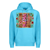 Ocean Blue floral mama Premium Hoodie - LillyAllenDesigns