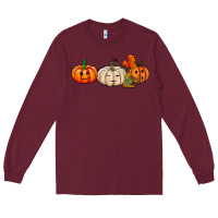 Burgundy pumpkins face Long Sleeve Tee - AdoDesignShop
