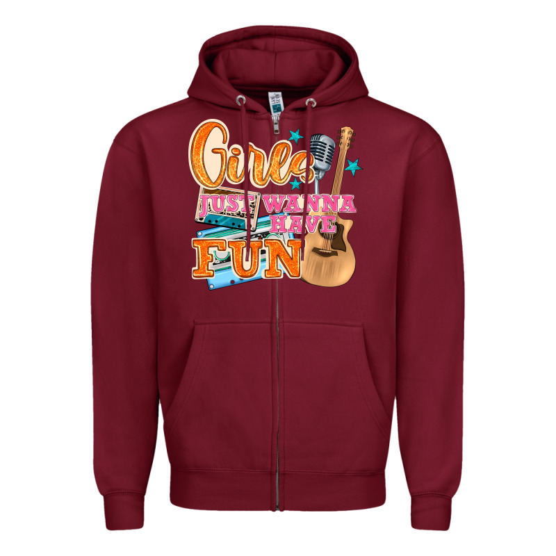 Girls Just Wanna Have Fun Zipper Hoodie by NancyCooperArtShop | Teevron