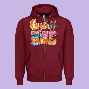 Girls Just Wanna Have Fun Zipper Hoodie Designed By Nancycooperartshop