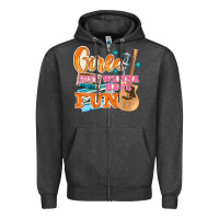 Charcoal Heather girls just wanna have fun Zipper Hoodie - NancyCooperArtShop
