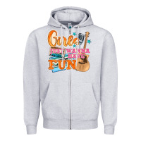 Heather Grey girls just wanna have fun Zipper Hoodie - NancyCooperArtShop