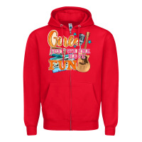 Red girls just wanna have fun Zipper Hoodie - NancyCooperArtShop