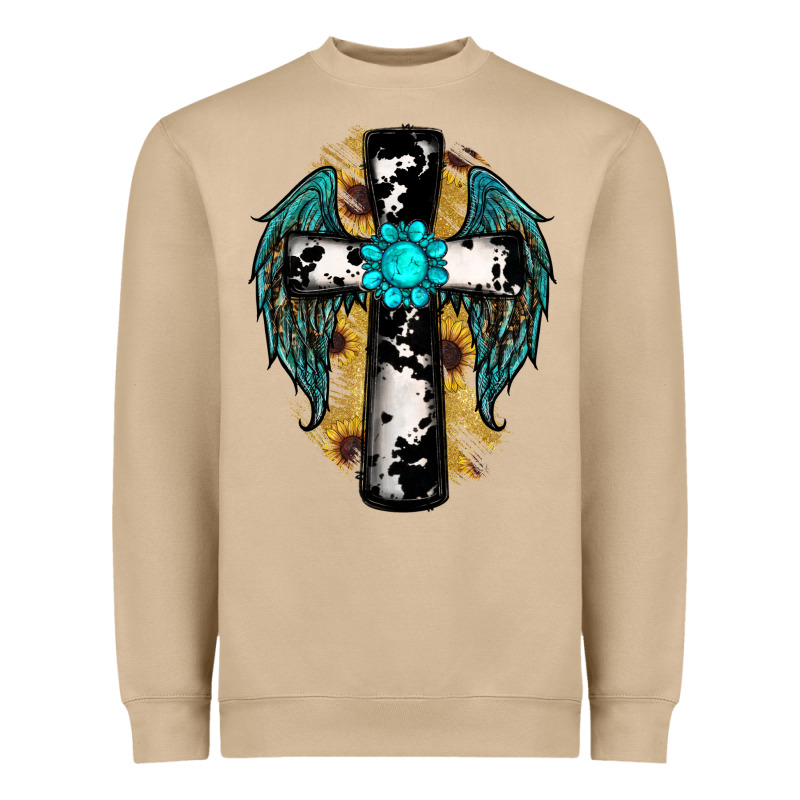 Cross Gemstone Wings Heavyweight Sweatshirt by RanaPortraitStore | Teevron