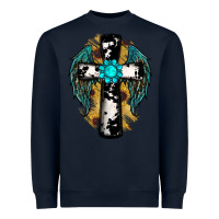 Navy cross gemstone wings Heavyweight Sweatshirt - RanaPortraitStore