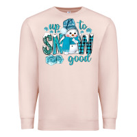 Pale Pink up to snow good and cute snowman Premium Sweatshirt - NancyCooperArtShop
