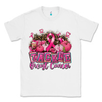 White tackle breast cancer with pumpkin Classic Tee - AdoDesignShop