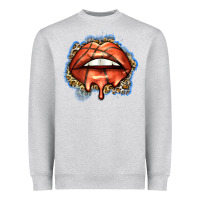 Heather Grey basketball lips Heavyweight Sweatshirt - Zillion Design Studio