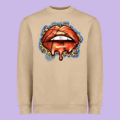 Basketball Lips Heavyweight Sweatshirt Designed By Zillion Design Studio