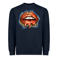 Navy basketball lips Heavyweight Sweatshirt - Zillion Design Studio