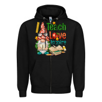 Black gnome teach love inspire Zipper Hoodie - NancyCooperArtShop