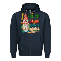 Navy gnome teach love inspire Zipper Hoodie - NancyCooperArtShop