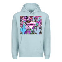 Blue Mist mama cowboy western animal pattern neon Premium Hoodie - LillyAllenDesigns