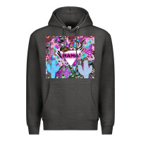 Charcoal Heather mama cowboy western animal pattern neon Premium Hoodie - LillyAllenDesigns