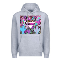Heather Grey mama cowboy western animal pattern neon Premium Hoodie - LillyAllenDesigns