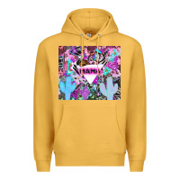 Mustard mama cowboy western animal pattern neon Premium Hoodie - LillyAllenDesigns
