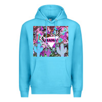 Ocean Blue mama cowboy western animal pattern neon Premium Hoodie - LillyAllenDesigns