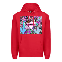 Red mama cowboy western animal pattern neon Premium Hoodie - LillyAllenDesigns