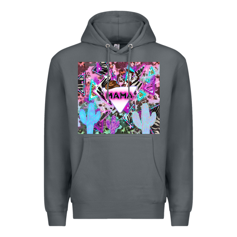 Mama Cowboy Western Animal Pattern Neon Premium Hoodie by LillyAllenDesigns | Teevron
