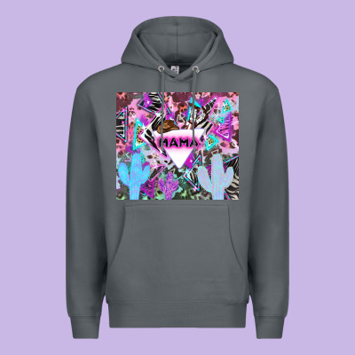 Mama Cowboy Western Animal Pattern Neon Premium Hoodie Designed By Lillyallendesigns