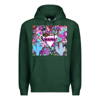 Sports Green mama cowboy western animal pattern neon Premium Hoodie - LillyAllenDesigns