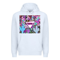 White mama cowboy western animal pattern neon Premium Hoodie - LillyAllenDesigns