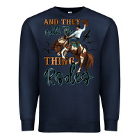 Navy and they call the thing rodeo cowboy Premium Sweatshirt - MaliasSmallBusiness