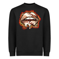 Black baseball lips Heavyweight Sweatshirt - Zillion Design Studio