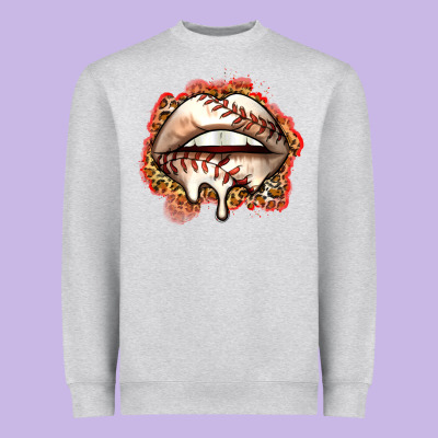 Baseball Lips Heavyweight Sweatshirt Designed By Zillion Design Studio