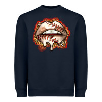 Navy baseball lips Heavyweight Sweatshirt - Zillion Design Studio