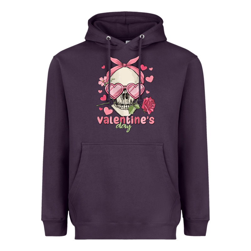 Valentine's Day Skull Heavyweight Hoodie by MaliasSmallBusiness | Teevron