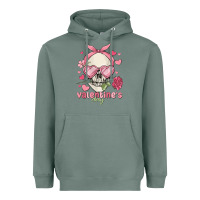 Sage valentine's day skull Heavyweight Hoodie - MaliasSmallBusiness