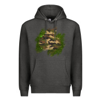 Charcoal Heather camouflage glitter patch Premium Hoodie - AdoDesignShop