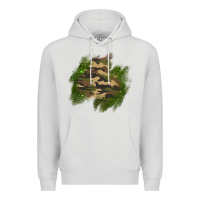Dove Grey camouflage glitter patch Premium Hoodie - AdoDesignShop