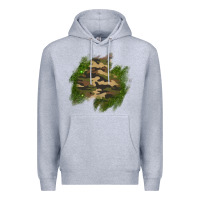 Heather Grey camouflage glitter patch Premium Hoodie - AdoDesignShop